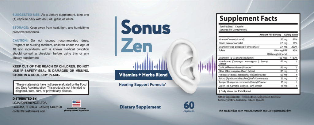 SonusZen Supplement Facts